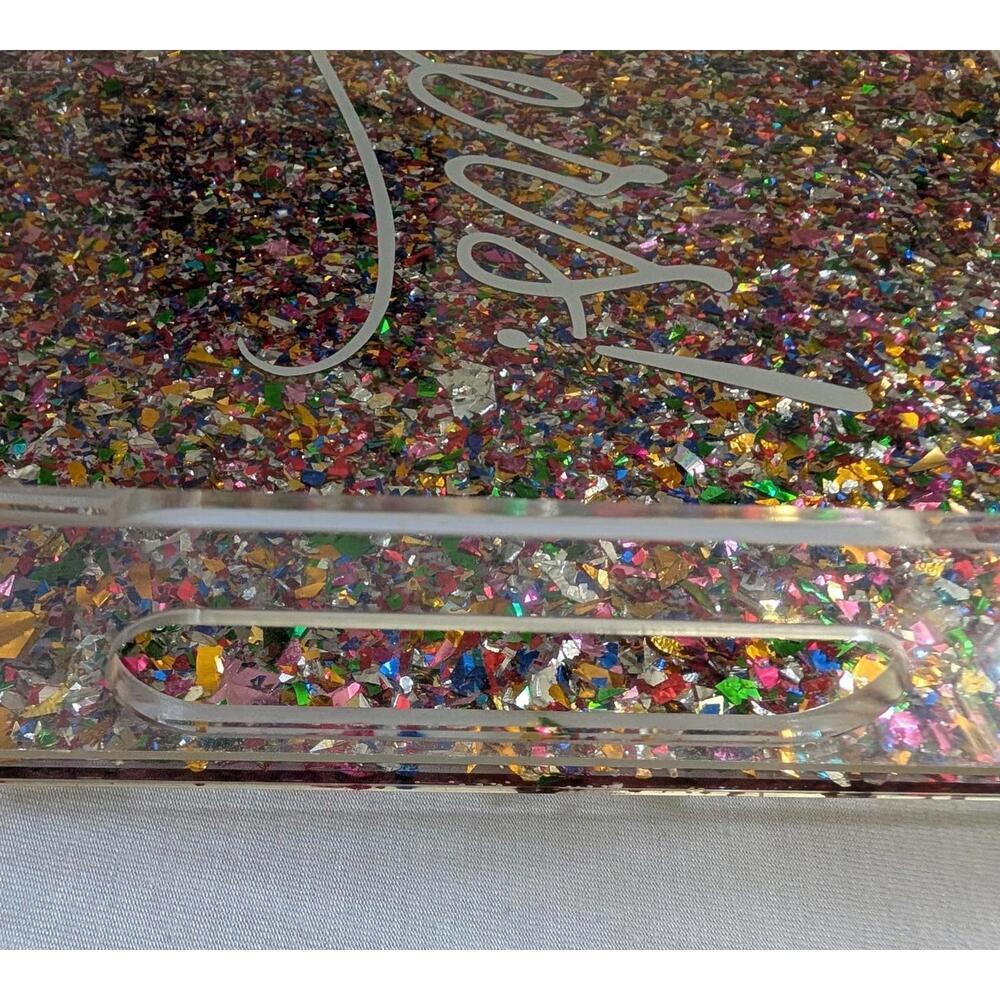 Bar Glitter Lot Of 2 Baublebar 4 Glitter Coasters NIB and Pier One Glitter Tray - Picture 5 of 9